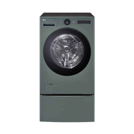 [LG] 트롬 오브제컬렉션 워시콤보+키높이수납함 세탁25kg 건조15kg 네이처그린