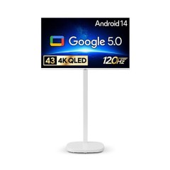 [더함]CHIQ 구글 5.0 OS 안드로이드 14 QLED 43인치 화이트 +이동형스탠