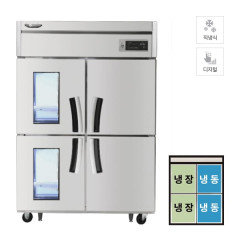 [라셀르] 직냉식 유리도어 냉장고+냉동고 1100L급 올스텐