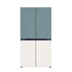 [LG] 오브제 870L 매직스페이스 메탈 4도어 디오스 냉장고 클레이 민트&베이지