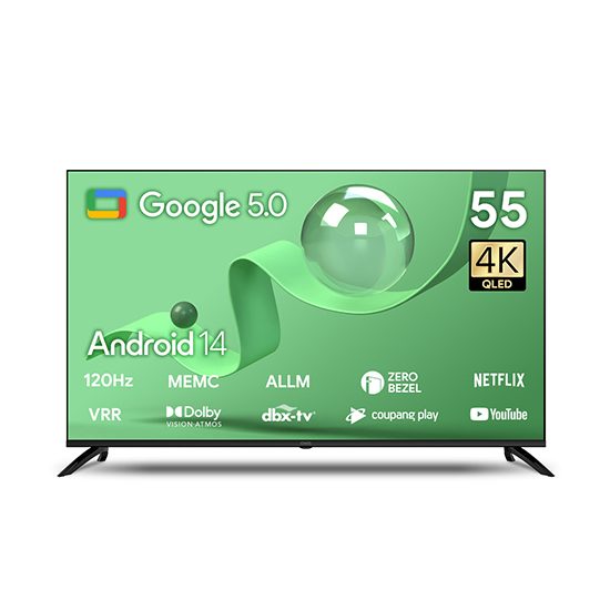 [더함] 스마트 구글 5.0 OS 안드로이드 14 QLED 55인치