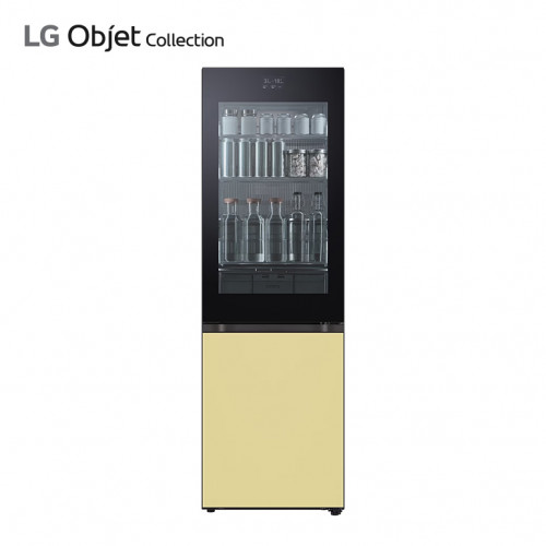 [LG] 오브제컬렉션 모던엣지 노크온 냉장고 349L 크림레몬