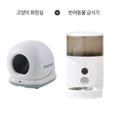 고양이 IoT 스마트 자동 화장실 + 카메라 자동 급식기 반려동물용품렌탈